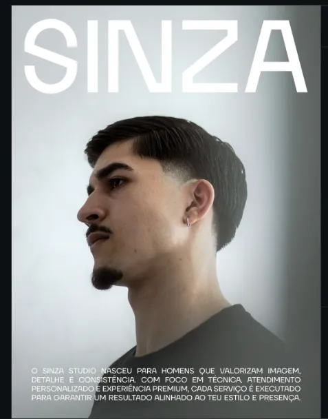 O nome da casa sobre um retrato de perfil